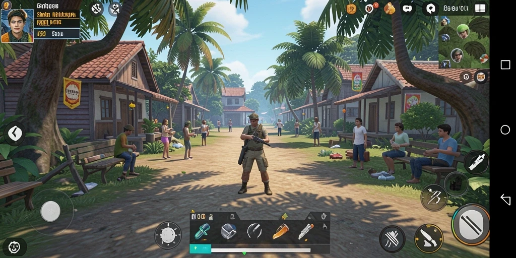 Screenshot menunjukkan karakter dalam suasana kehidupan sehari-hari di 8ID.