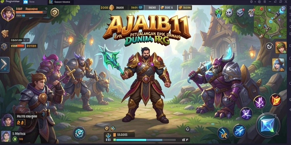 Tampilan mendebarkan dari gameplay RPG AJAIB11 yang penuh aksi.