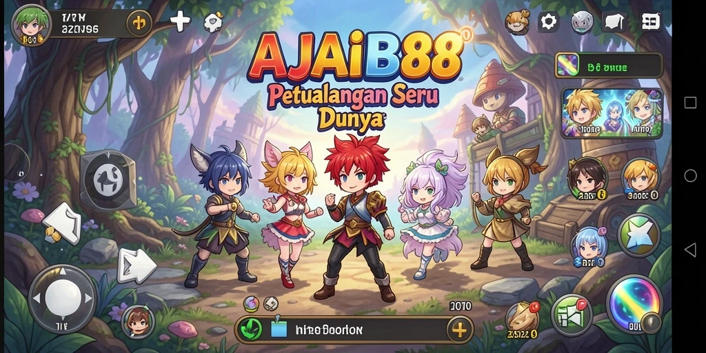 Tampilan gameplay AJAIB88 dengan karakter anime yang dinamis.