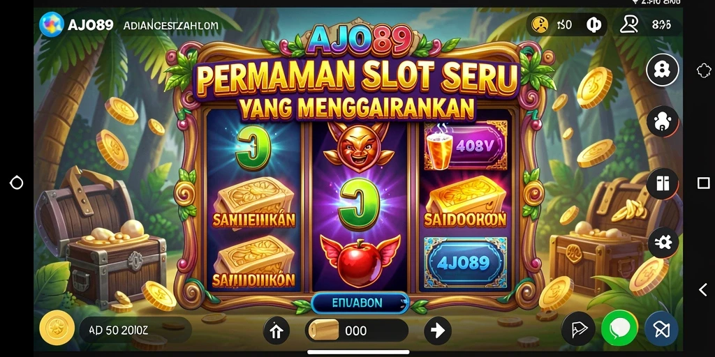 Screenshot gameplay AJO89 yang penuh warna dan menarik.