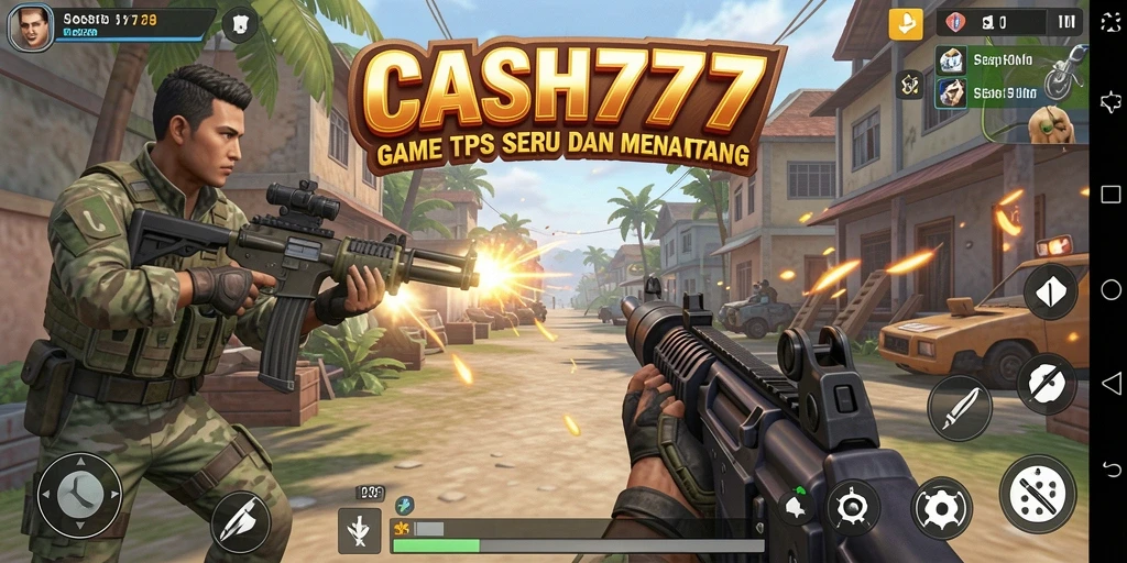 Tampilan seru gameplay TPS yang menegangkan dalam CASH777.