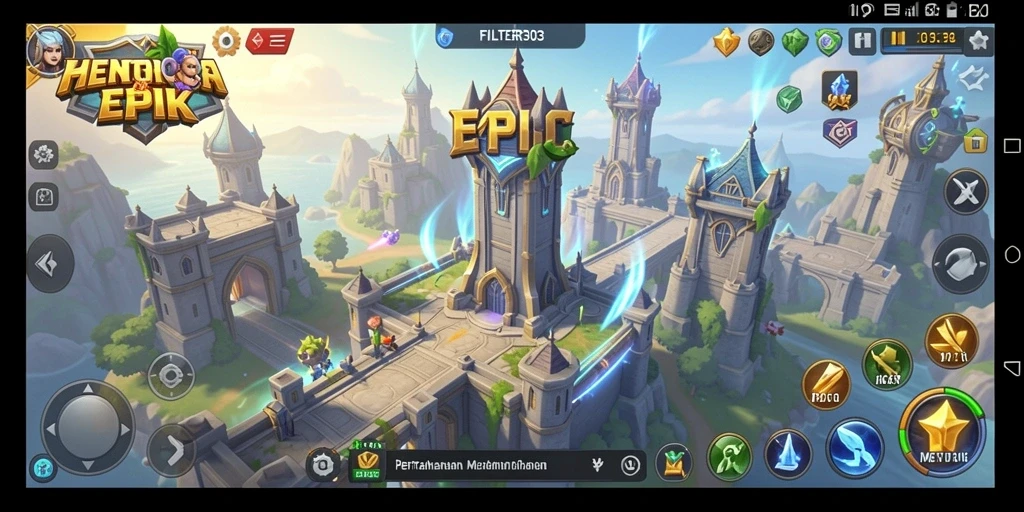 Screenshot memperlihatkan gameplay menara pertahanan yang seru dan menantang.