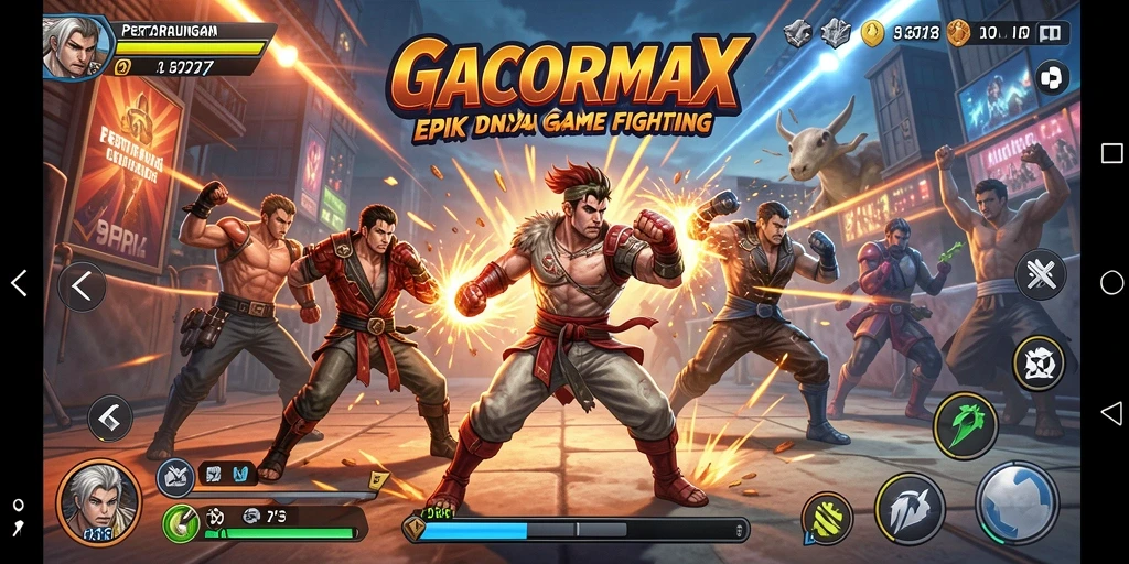 Gameplay seru GACORMAX dengan aksi pertarungan yang mendebarkan.