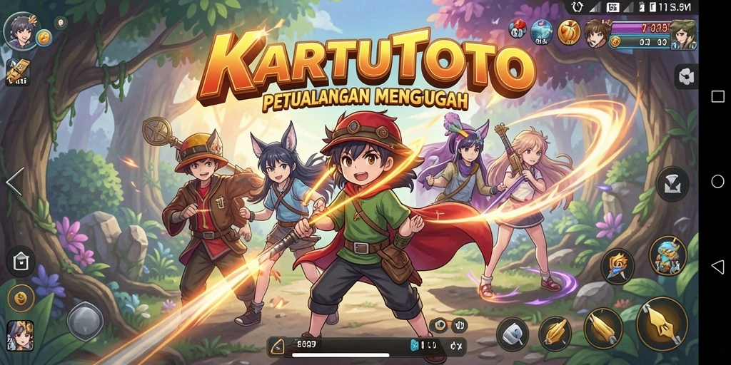 Screenshot gameplay KARTUTOTO dengan karakter Anime beraksi.