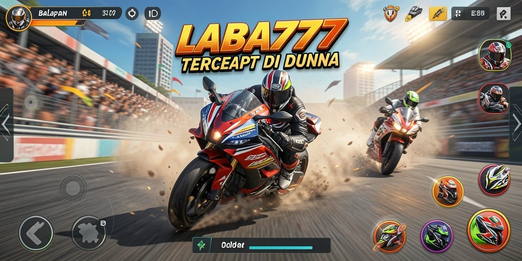 Gameplay menarik di LABA777 dengan aksi balapan motor.
