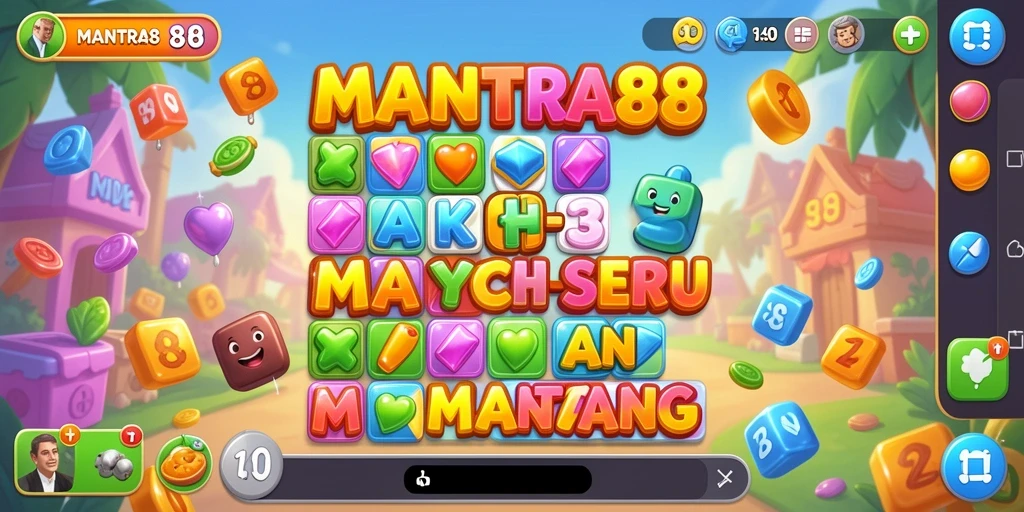Tampilkan gameplay seru MANTRA88 dengan tantangan Match-3.