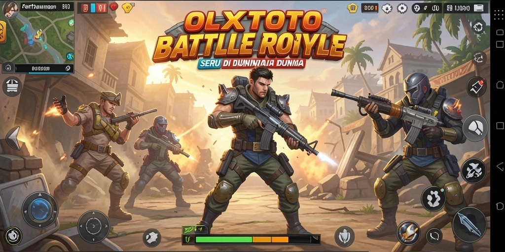Tampilan gameplay seru dalam OLXTOTO, di arena Battle Royale.
