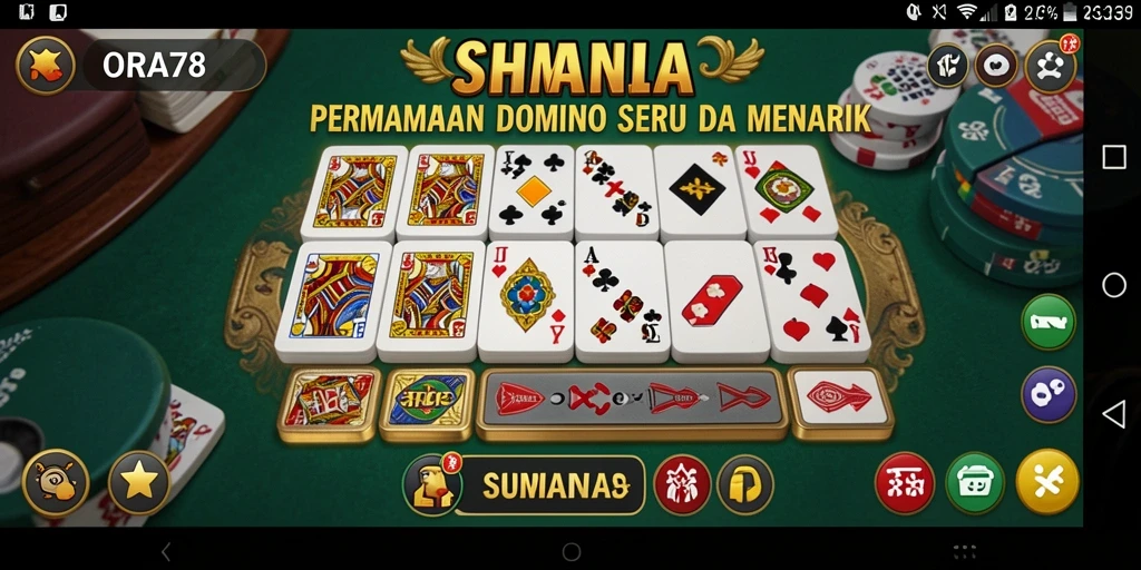 Screenshot gameplay ORA78 menampilkan aksi seru permainan domino.
