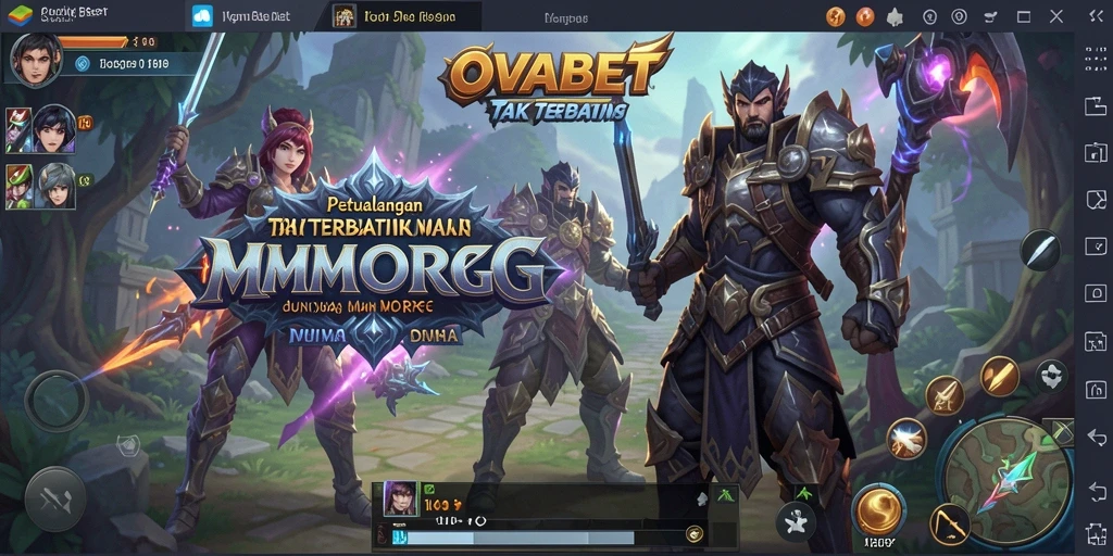 Tampilan gameplay epik dari OVABET dalam dunia MMORPG yang luas.
