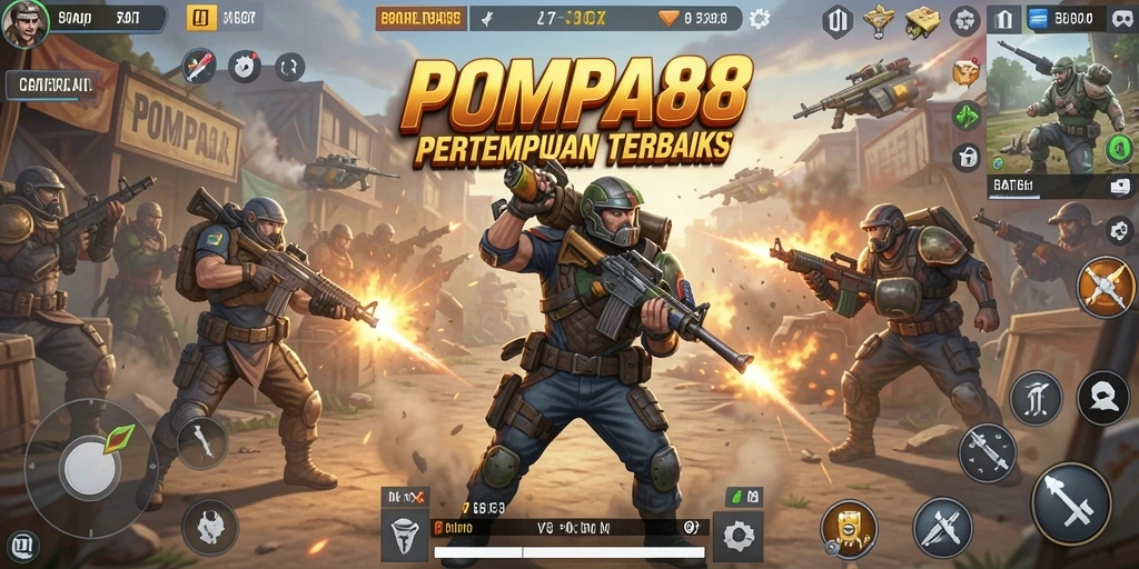 Tampilan gameplay POMPA88 yang mendebarkan dalam pertempuran Battle Royale.