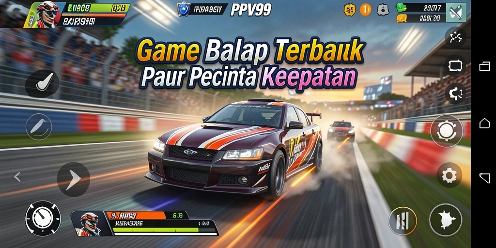 Tangkapan layar gameplay PPV99 yang menunjukkan aksi balap yang mendebarkan.