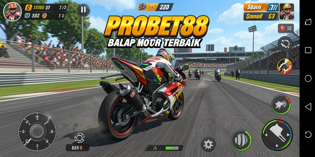 Gameplay seru di trek balap PROBET88.
